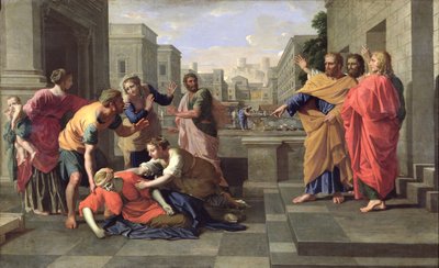 La Muerte de Safira de Nicolas Poussin